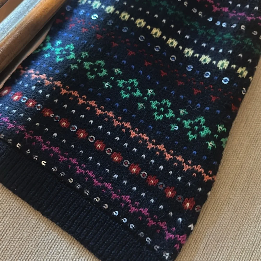 Colorful Patterned Scarf with sequence. - Picture 2 of 5
